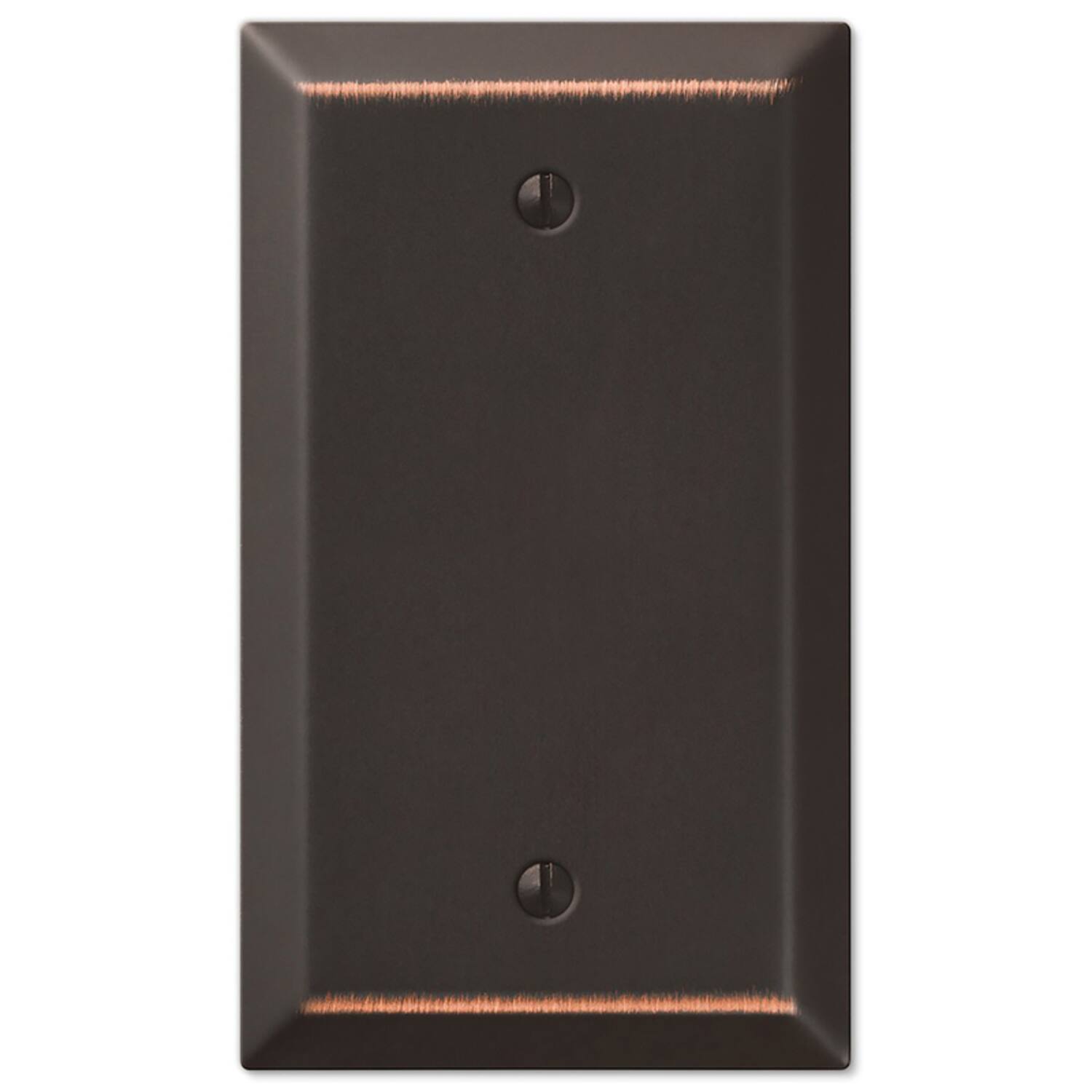 Angle. AMERELLE - Amerelle Century Aged Bronze 1 gang Stamped Steel Blank Wall Plate 1 pk - Bronze.