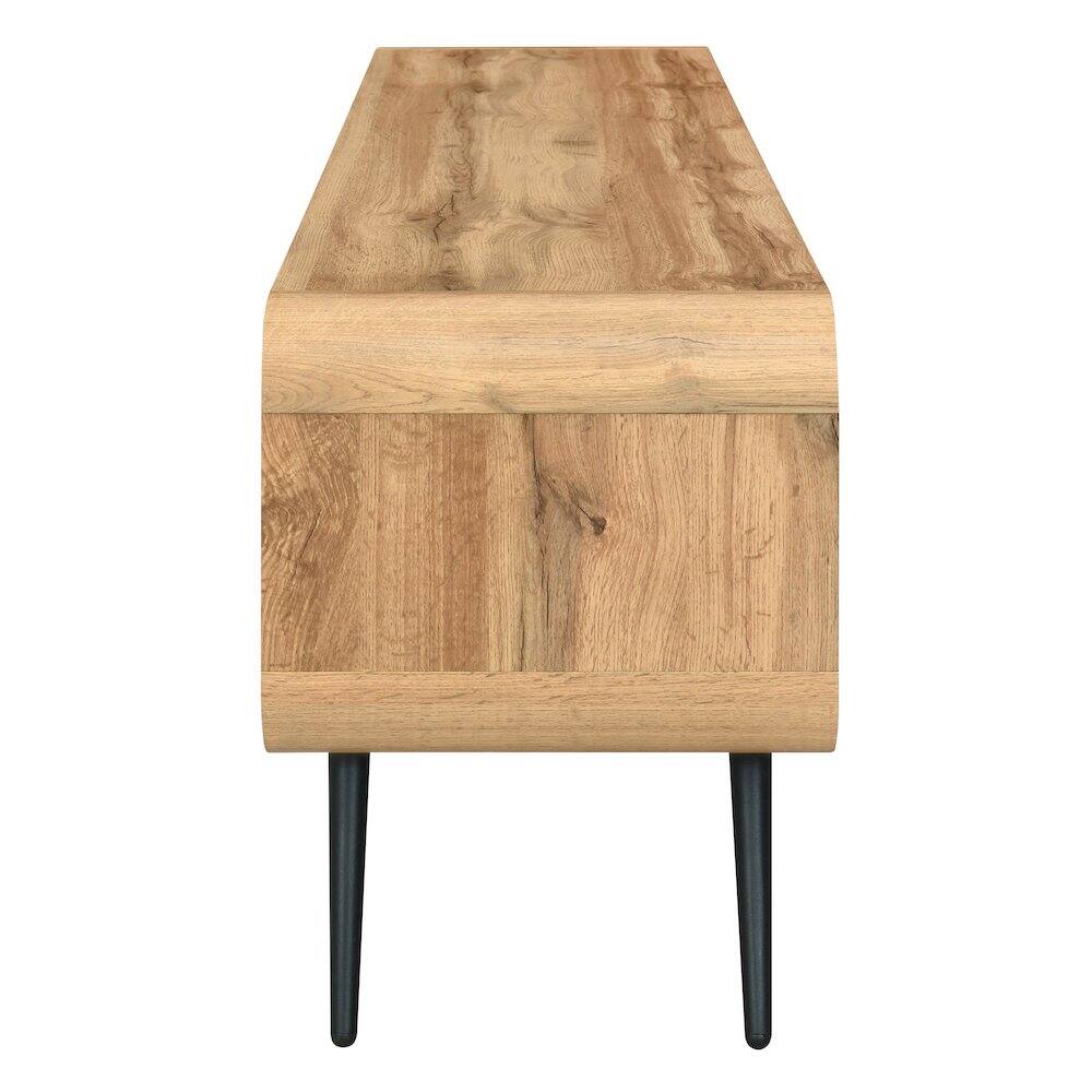 Alt View 2. New Classic Furniture - Rowan Wood Low Profile TV Console in Natural/Beige - Brown.