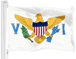 G128 - Virgin Islands Flag, 3 x 5 ft - 150D Polyester, Brass Grommets, Indoor/Outdoor - Assorted Colors