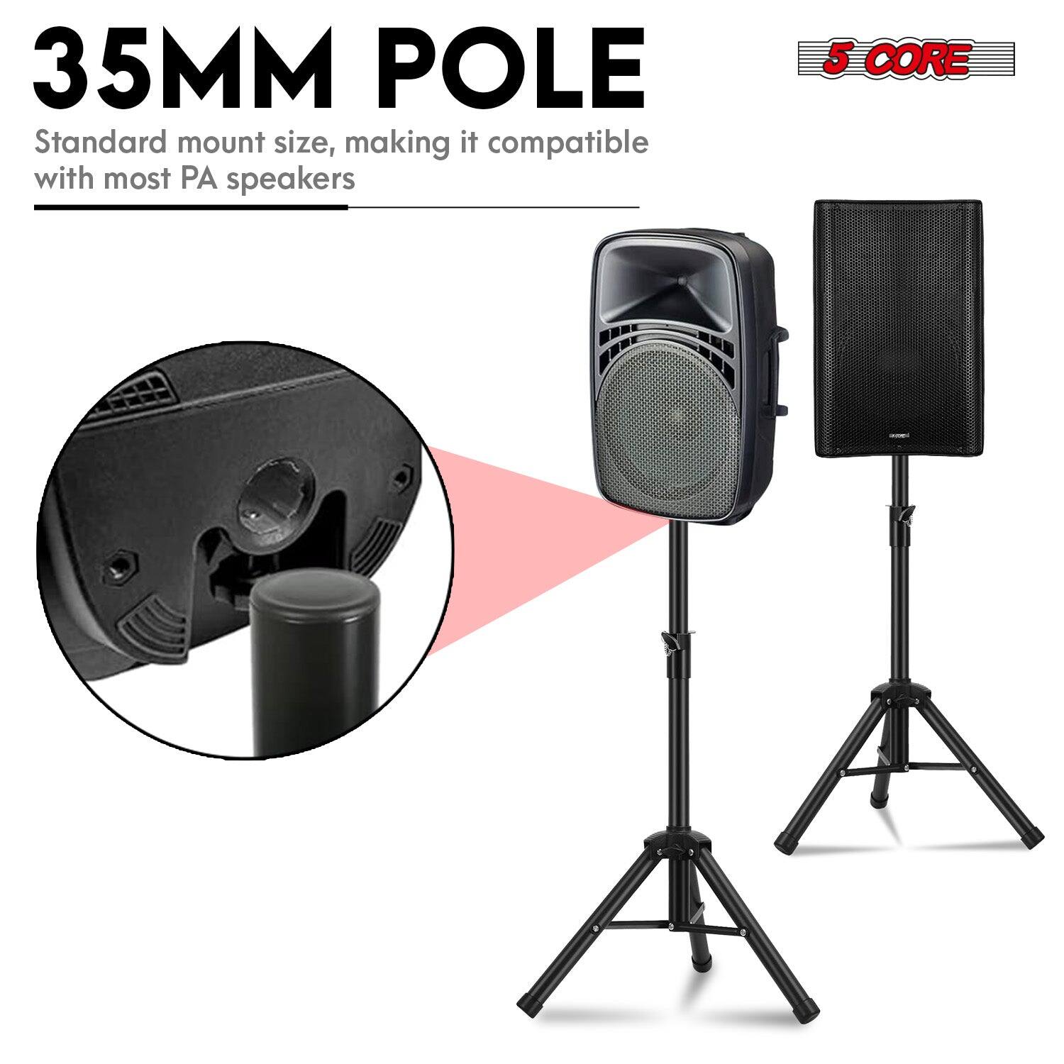 35MM POLE
Standard mount size, making it compatible with most PA speakers
5 CORE