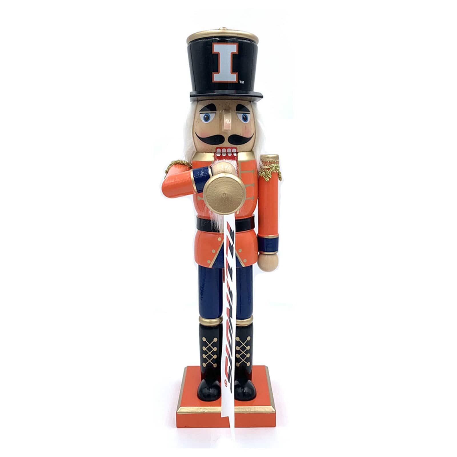 Santa's Workshop - Illinois Fighting Illini 14" Bugler Nutcracker - Orange