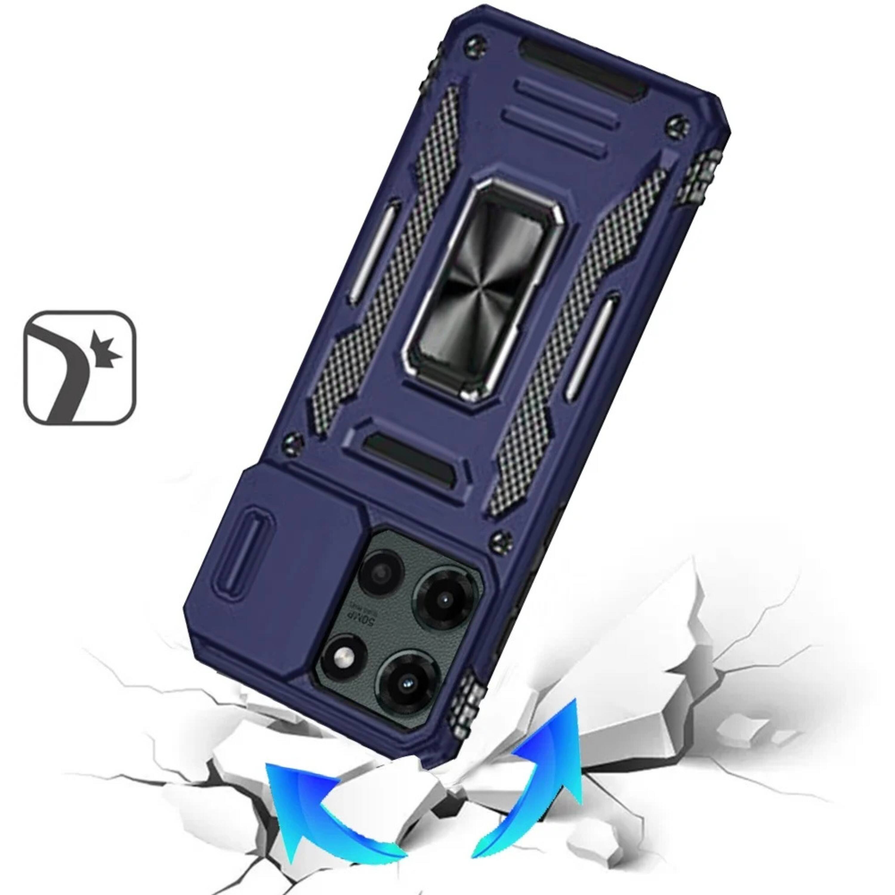 Left. Kitcheniva - Shockproof Ring Stand Case For Moto G Stylus 2025 2026 With Sliding Camera Lens Cover Purple - Purple.