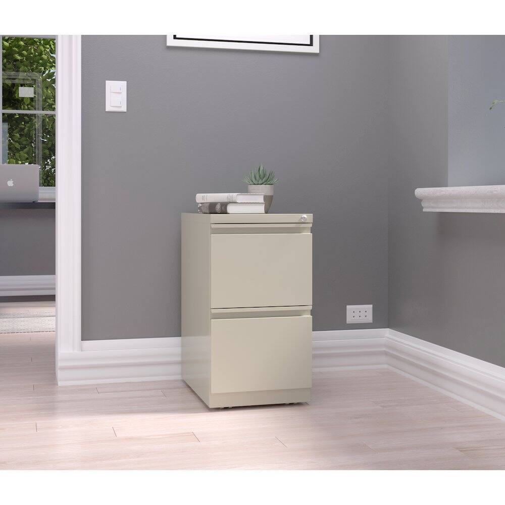 Alt View 7. Hirsh - Hirsh 20" Deep Mobile Pedestal File Cabinet 2 Drawer File-File, Putty - Clear.