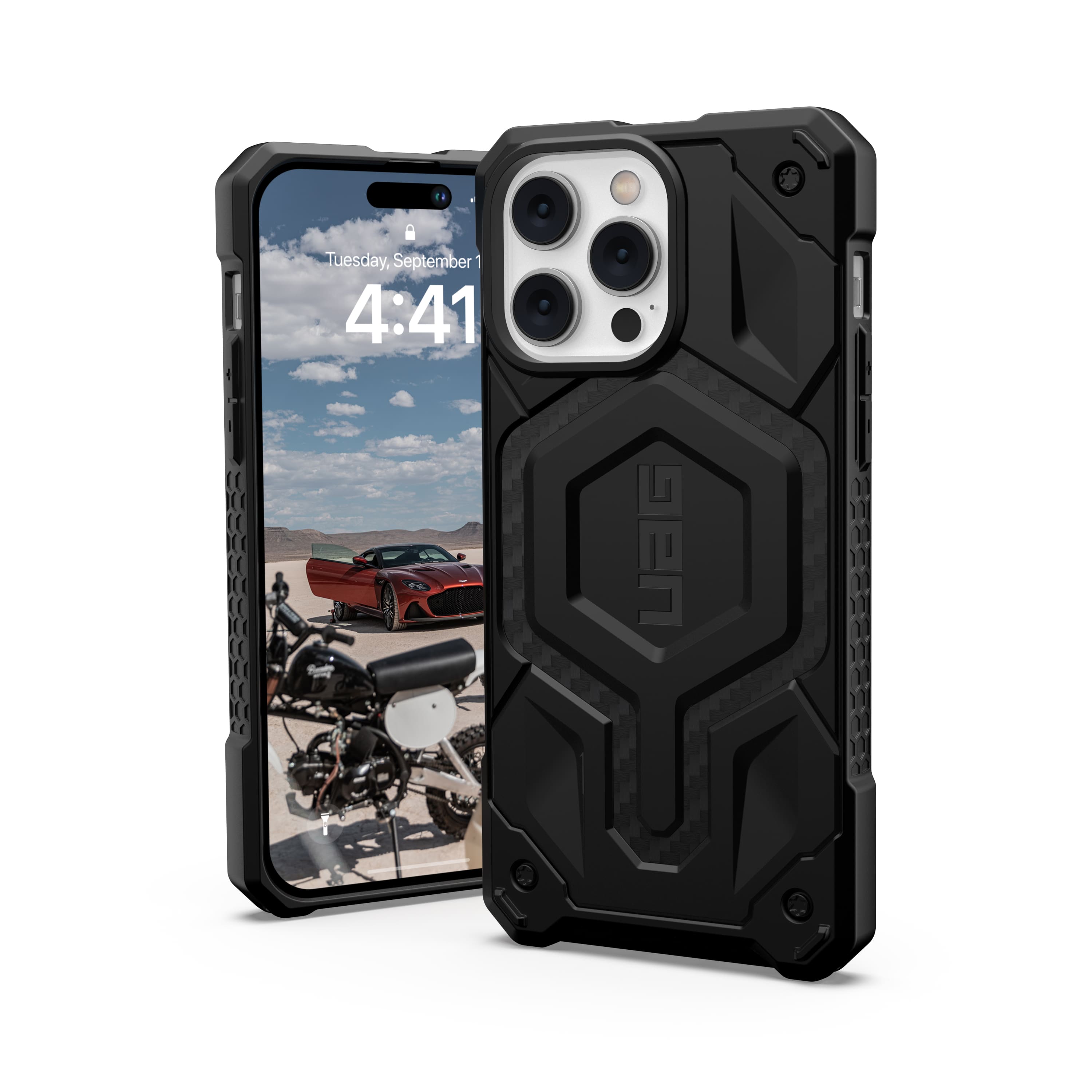 UAG - Monarch Case Magsafe fashion for iPhone 14 Pro (6.1” / Large Cam) - Carbon Fiber