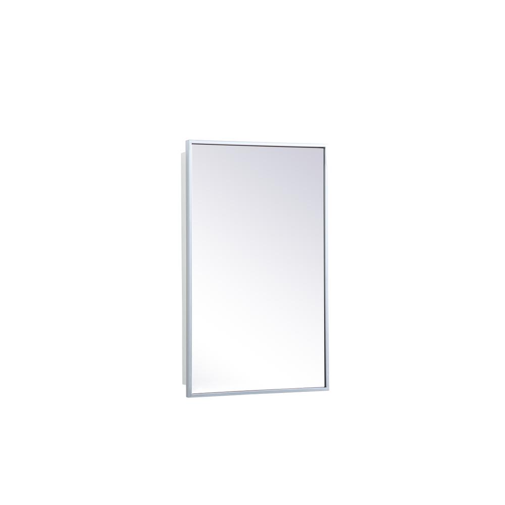 Back. Elegant Decor - Metal mirror medicine cabinet 17 inch x 28 inch in silver - Silver.