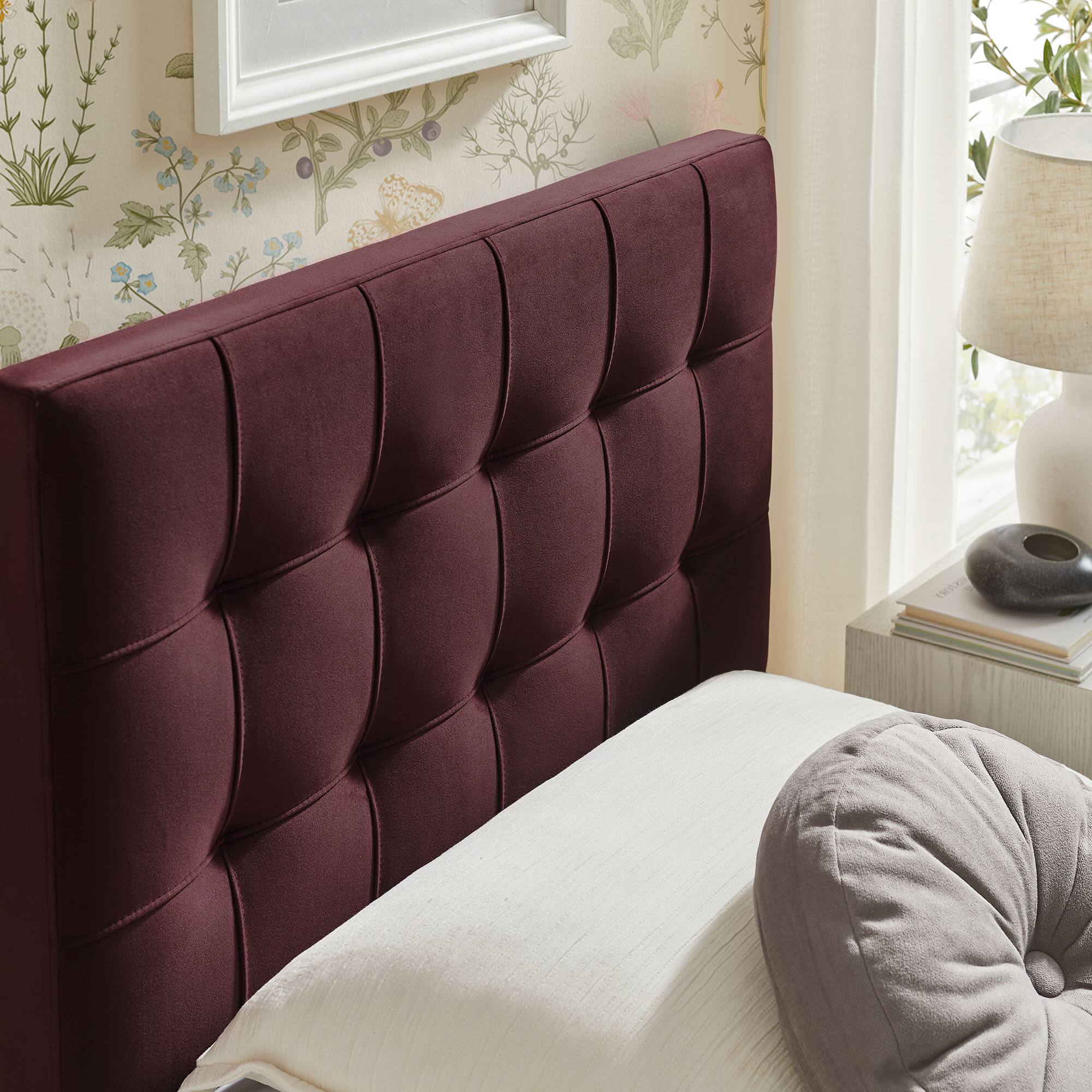 Alt View 1. Modway - Lily Biscuit Tufted Performance Velvet Headboard by Modway - Mulberry.