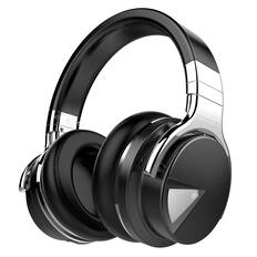 Front. PRIMEPLUS - E7 Active Noise Cancelling Headphones, Wireless Bluetooth Headphone with Microphone, 30 Hours Playtime for Travel/Work - Black.