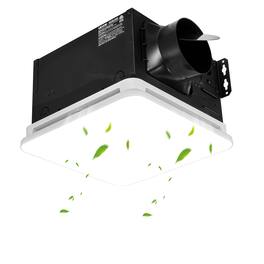 VEVOR - Bathroom Exhaust Fan with LED Light, 80 CFM 4000K Bathroom Vent, 1.5 Sones Low-Noise, Premium Motor Ceiling Fan - White;Black
