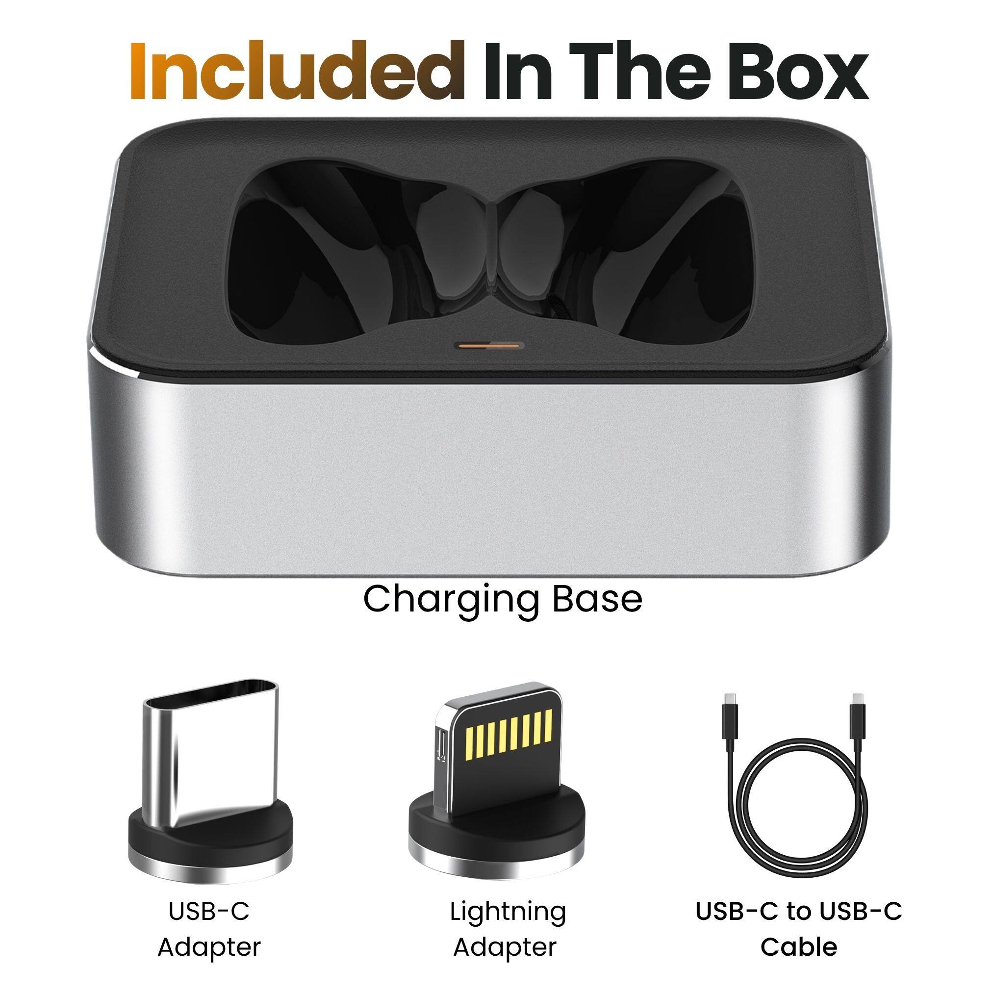 Alt View 3. Ultra Supply Co - Wireless Charging Dock for AirPods Max - Silver.