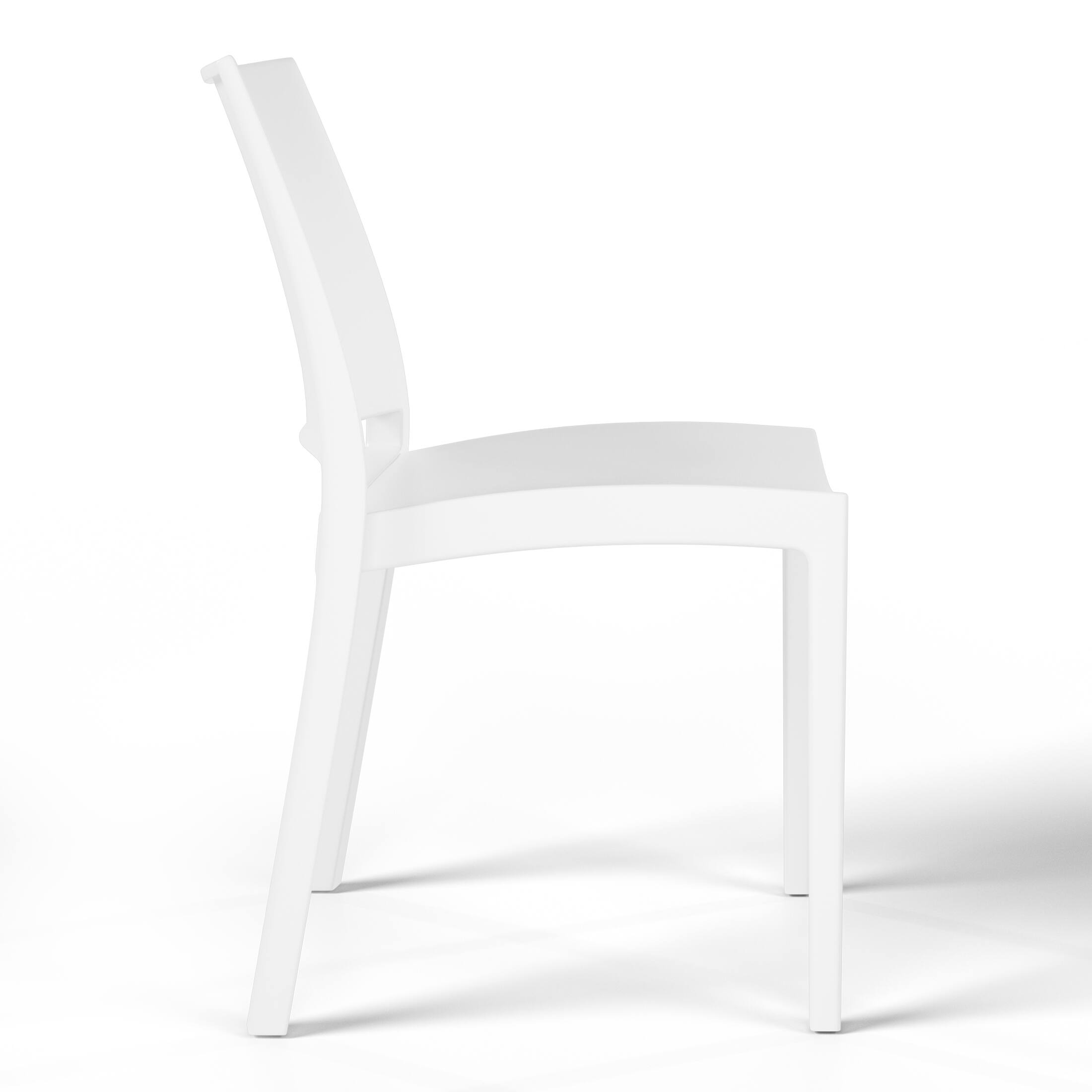 Left. WestinTrends - WestinTrends Playa Modern Polypropylene Stackable Plastic Patio Dining Chair (Set of 2) - White.