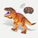Front. JuzToys - Remote Control Dinosaur Toy, Walking T-Rex with Light & Sound Effects, RC Dino Toy for Kids – Brown - Brown.