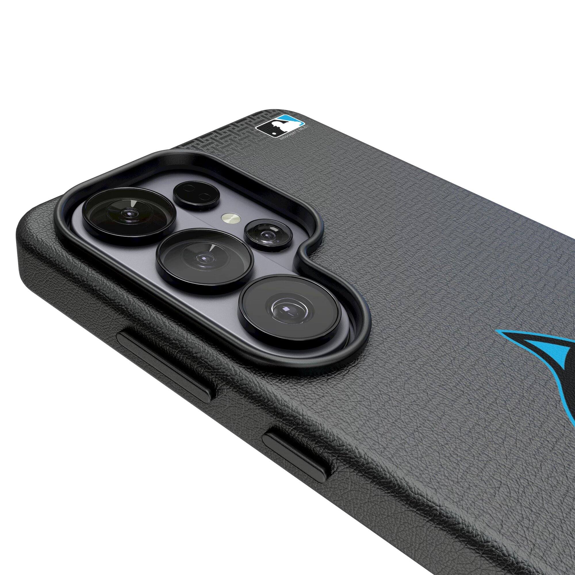 Alt View 2. Keyscaper - Miami Marlins Linen Galaxy Magnetic Bump Case - S25 Ultra - Black.