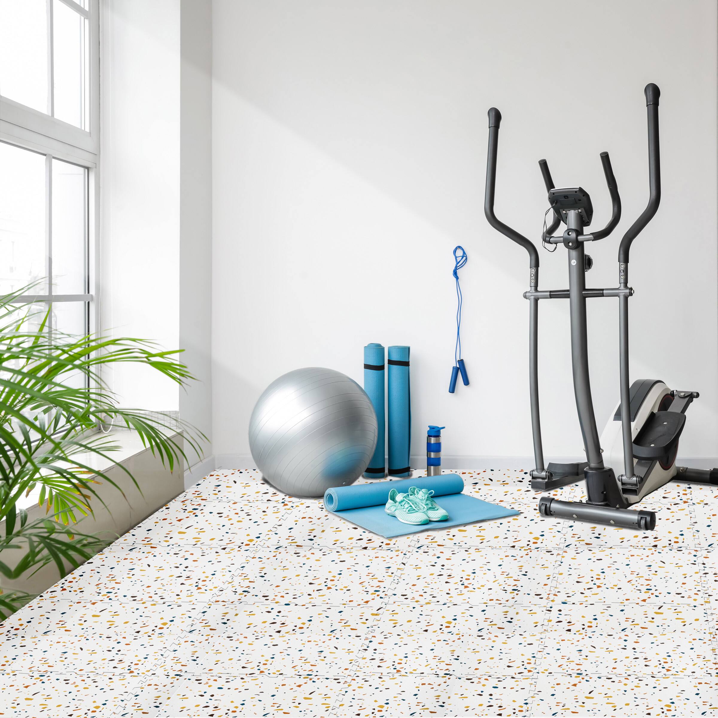 Alt View 1. Sorbus - Sorbus 120 Sq. Ft. Wood Grain Floor Tiles Foam Mat EVA Interlocking Mats Tile 3/8-Inch Thick Flooring Mats w/Borders - Confetti.
