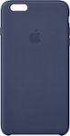 Front. Apple - Leather Case for Apple® iPhone® 6 Plus - Dark Blue.