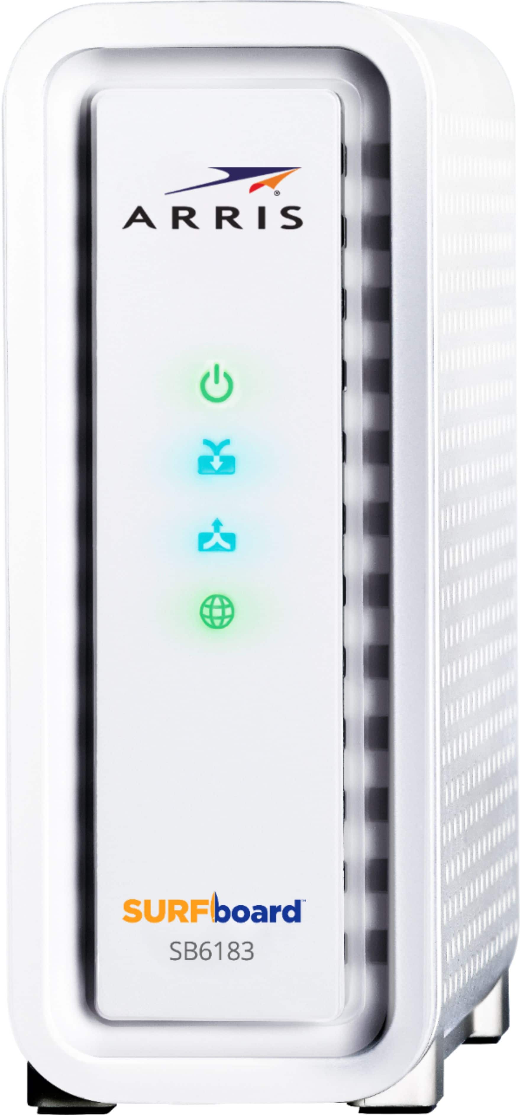 Left. ARRIS - SURFboard SB6183 16 x 4 DOCSIS 3.0 Cable Modem - White.
