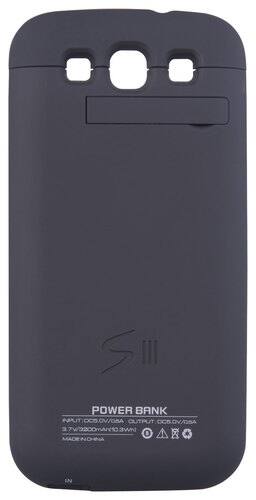 Front Standard. Laptop Battery Pros - Battery Power Case for Samsung Galaxy S III Mobile Phones - Black.