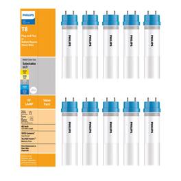Philips - LED Multi-CCT 48 in. G13 T8 Linear 32 Watt Equivalence 10 pk