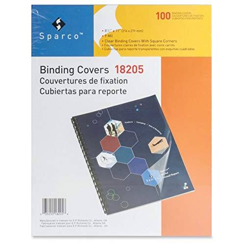 nCN-CoVERes 100 Sparco B 11" 12%4 N 279 mm 9 Mi Clear Binding Covers With Square Corners Couvertures claires de fixation avec coins carrés Cubiertas para reporte transparentes con esquinas cuadradas Binding Covers 18205 Couvertures de fixation Cubiertas para reporte 35251