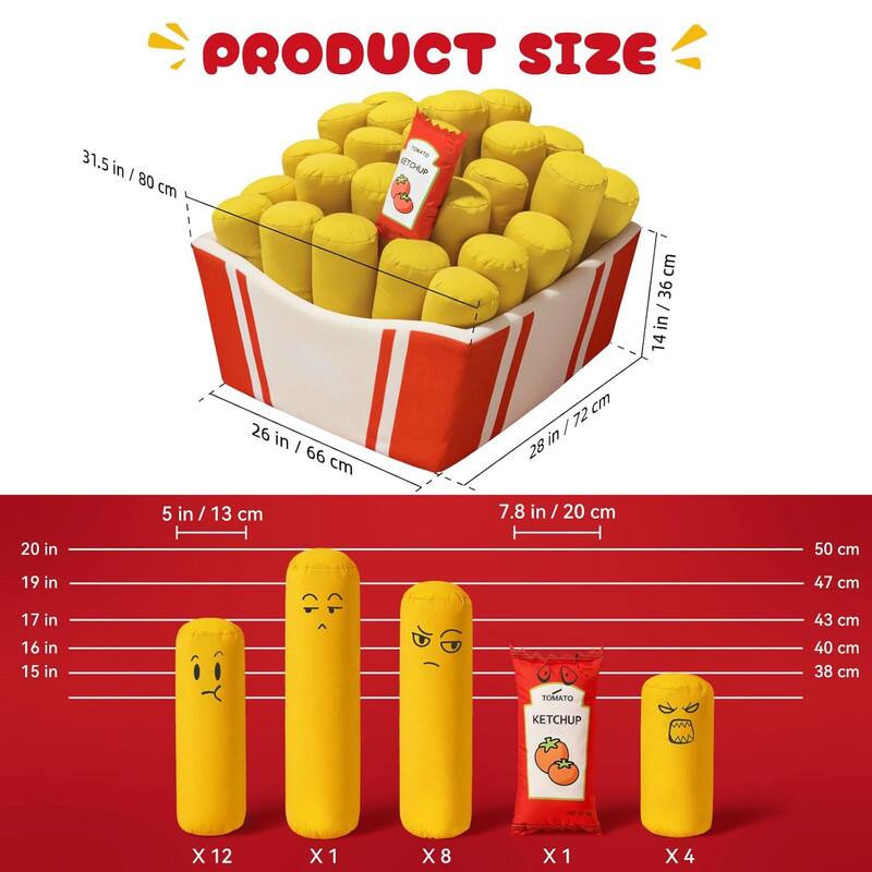 PRODUCT SIZE

- 31.5 in / 80 cm
- 26 in / 66 cm
- 14 in / 36 cm
- 28 in / 72 cm

- 5 in / 13 cm
- 7.8 in / 20 cm

- 20 in
- 19 in
- 17 in
- 16 in
- 15 in

- 50 cm
- 47 cm
- 43 cm
- 40 cm
- 38 cm

- X 12
- X 1
- X 8
- X 1
- X 4

TOMATO KETCHUP