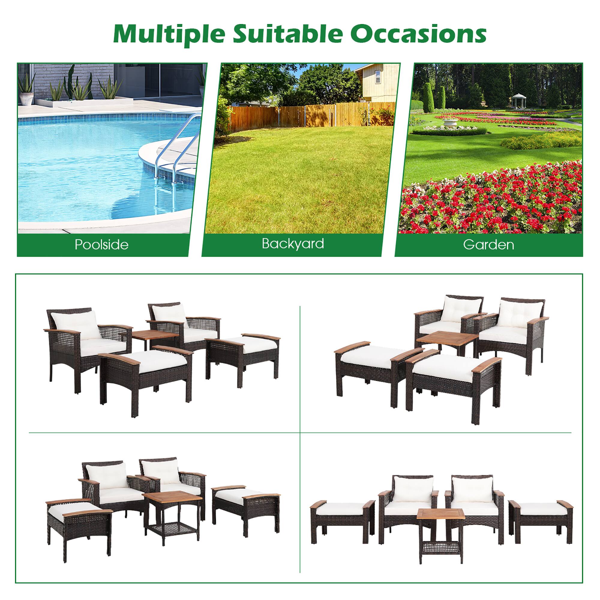 Multiple Suitable Occasions

Poolside
Backyard
Garden