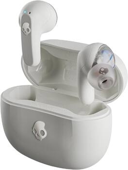 Skullcandy - Rail ANC Wireless Earbuds, Bluetooth Headphones, Active Noise Cancelling, Up to 38 Hours Battery, Microphone - Bone