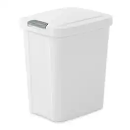 Sterilite - 7.5 Gallon TouchTop Wastebasket Trash Can with Latch, 4 Pack - White