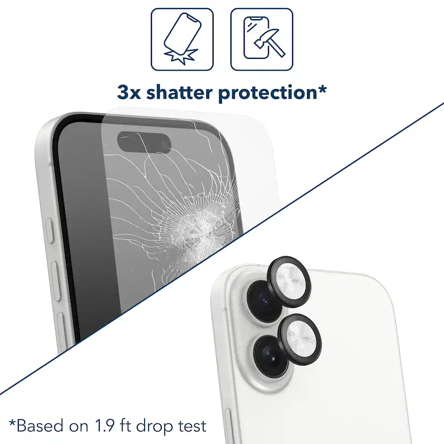 Screen Protector Lens Clean Insignia™ Glass Screen Protector with Lens Protection for Apple iPhone ...