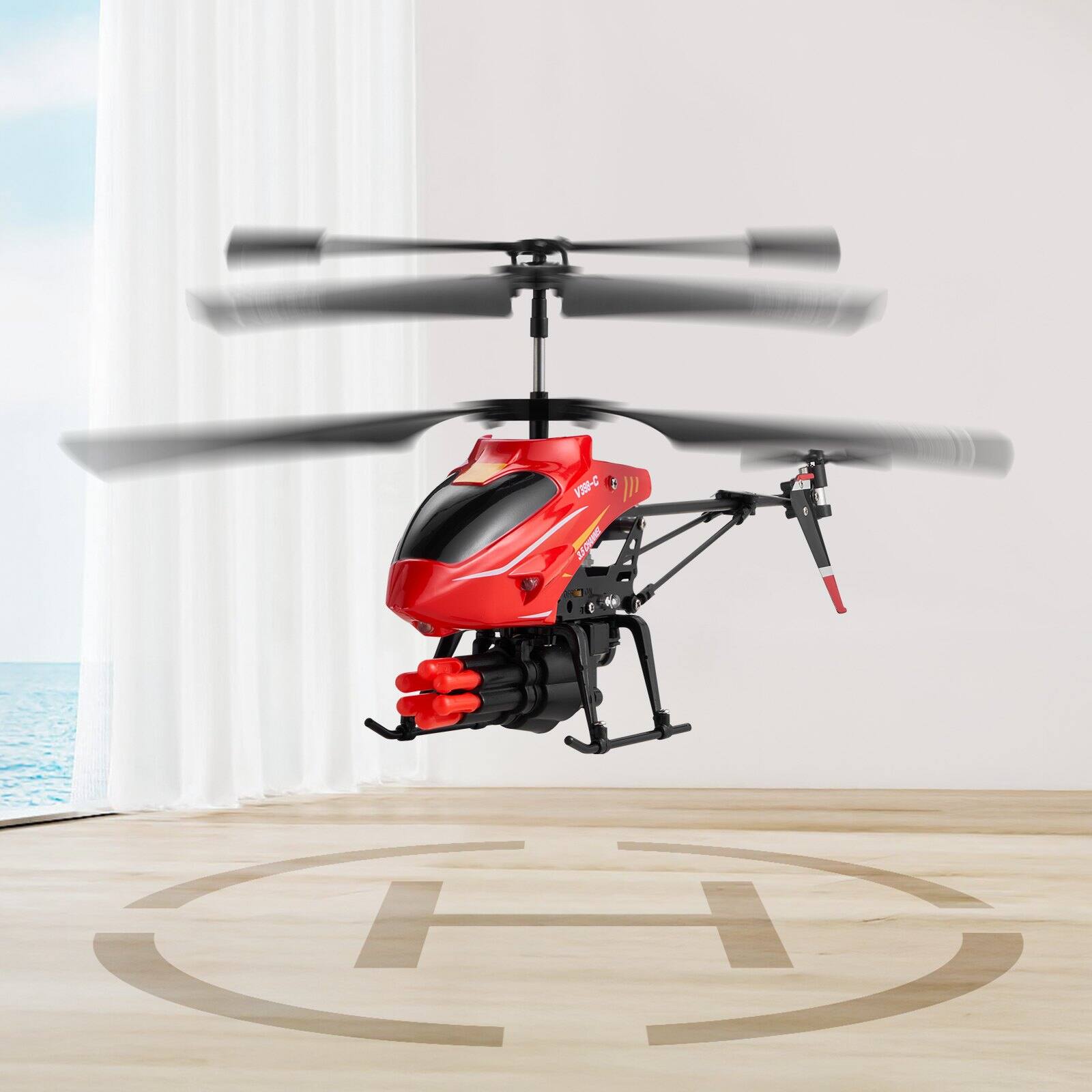 Alt View 1. Glintex - RC Helicopter 2.4GHz 3.5 Channel Aircraft with Shooting Mode, Altitude Hold, One-Key Takeoff & LED Light for Teens.