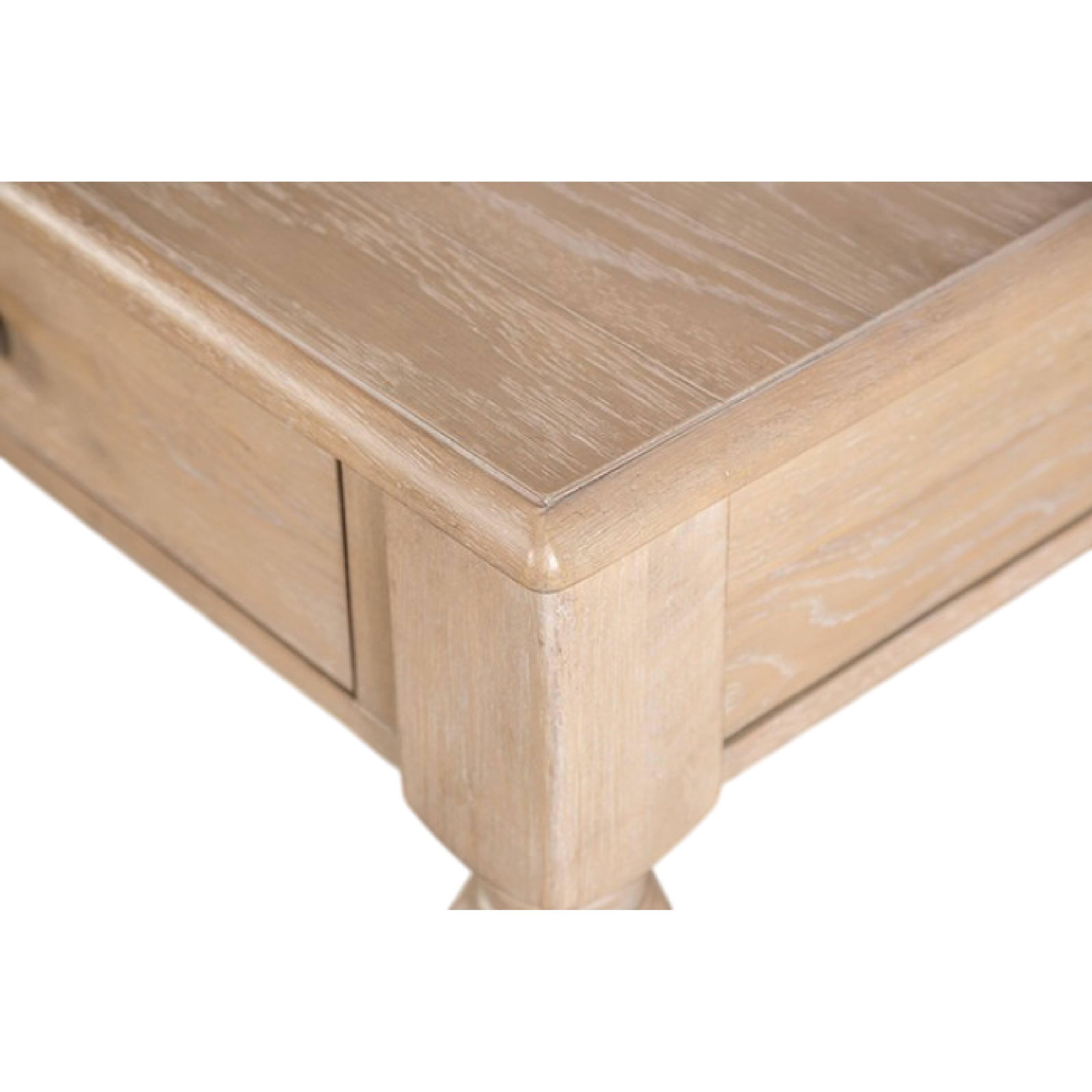 Alt View 1. Manhattan Lane - Cherie Coffee Table, 2 Drawers, Light White Washed Wood, 52 Inch - White Wash Brown, Black.