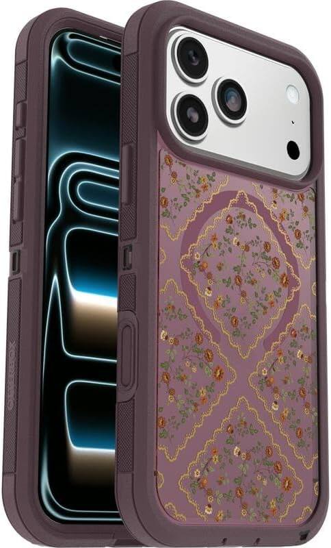 Left. OtterBox - OtterBox iPhone 17 Pro Max , Bundle: Defender Series XT Case & Screen Protector - Snaps on MagSafe - Rugged & Durable - Dusk Reverie (Purple).