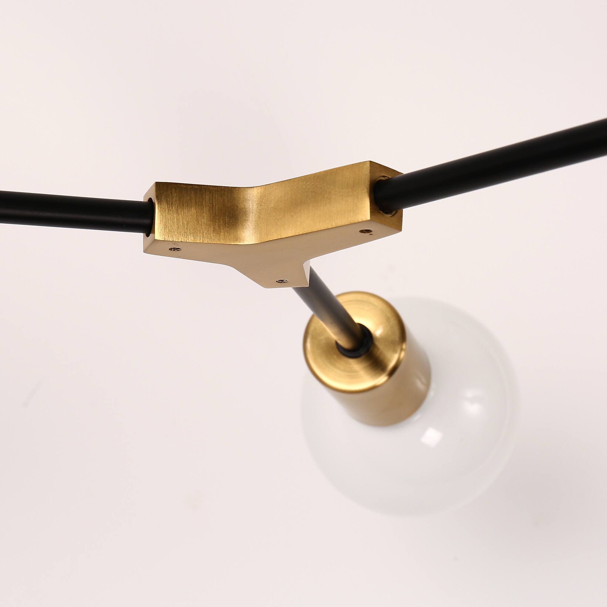 Alt View 4. Jandcase - JANDCASE 6-Light Black & Gold Mesh Cage Semi-Flush Mount Ceiling Light, E26 Socket, Non-Integrated Bulbs for Dining Room - Black and Gold.