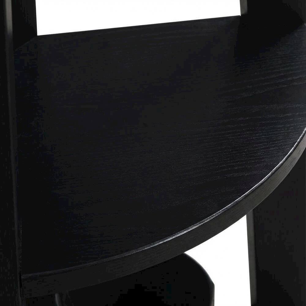 Alt View 3. FurniFact - Black 5-Tier Corner Bookcase with Modern Design and Durable MDF Construction - Black.