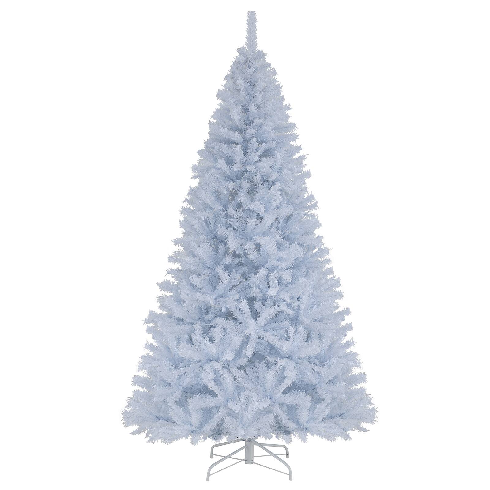 Alt View 1. Gymax - Gymax 7.5 FT Pre-Lit Artificial Christmas Tree Hinged White Xmas Tree w/ 1346 PVC Branch Tips - White.