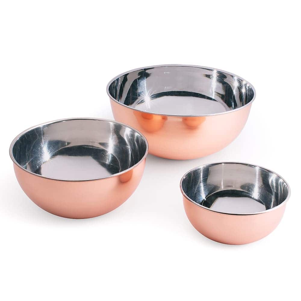 Kings County Tools - 3 Piece Mixing Bowl Set - Copper