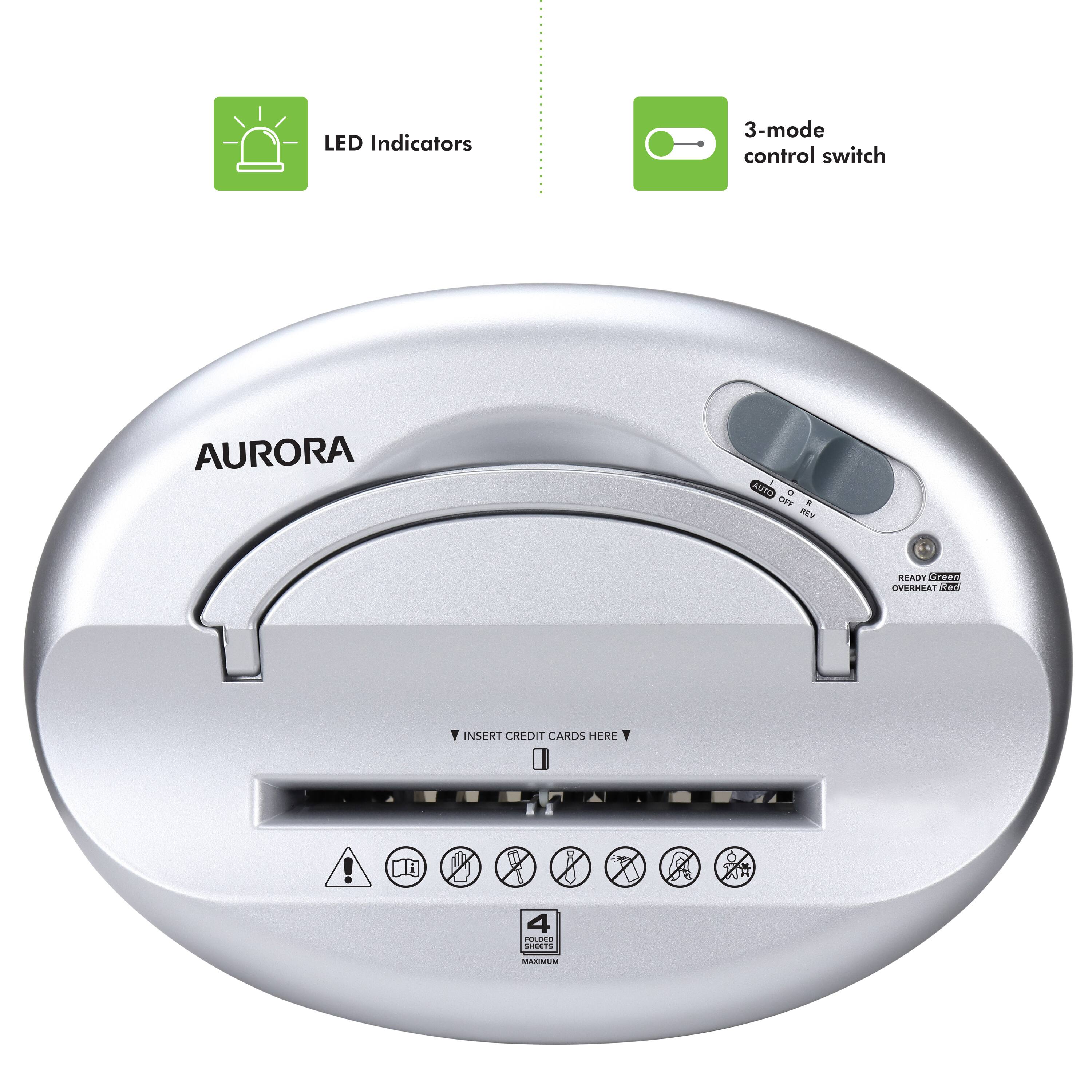 LED Indicators  
3-mode control switch  
AURORA AUTO  

INSERT CREDIT CARDS HERE  

READY  
OVERHEAT  

4 SHEETS MAXIMUM