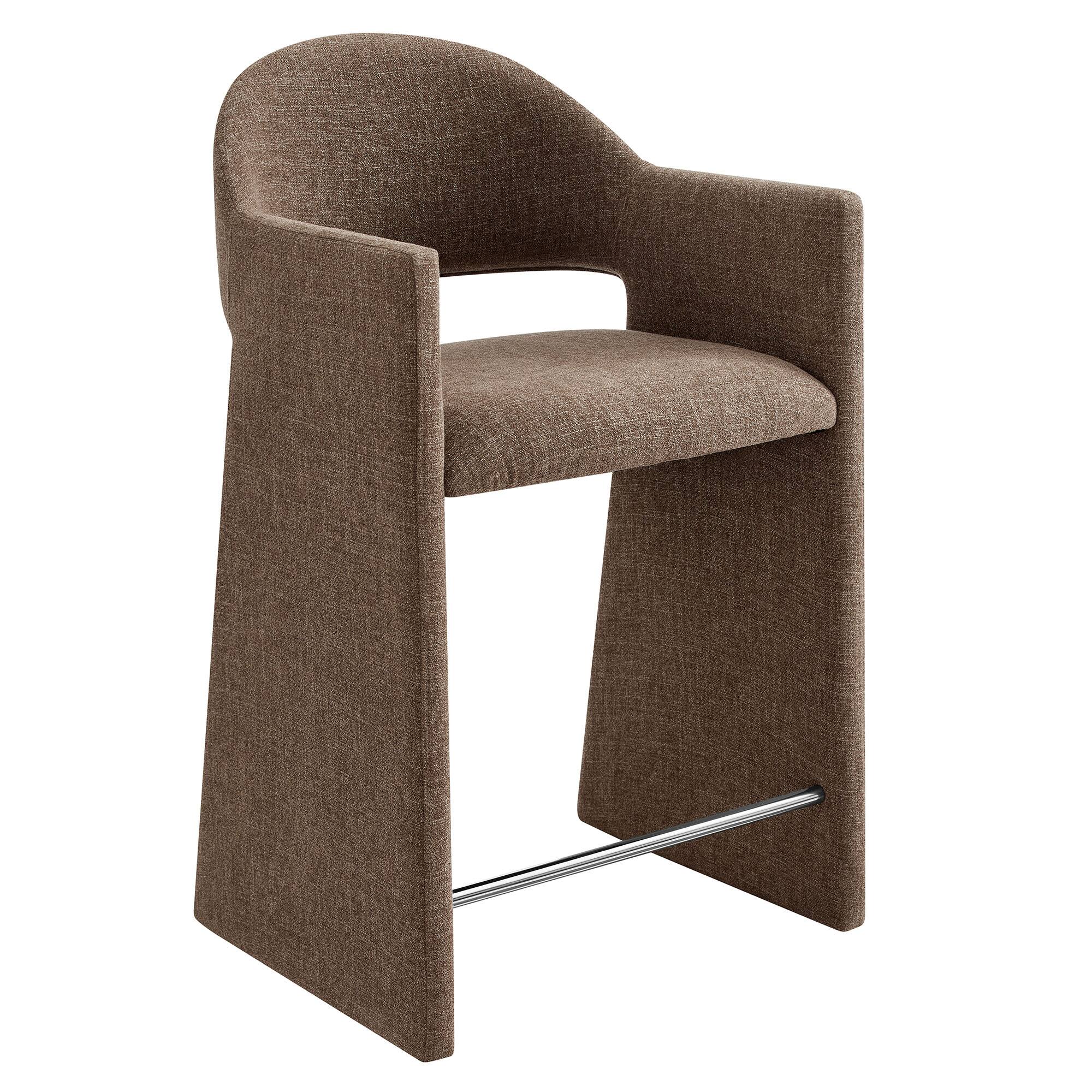 Talia 37 Inch Upholstered Fabric Counter Stool by Modway Mocha - Best Buy