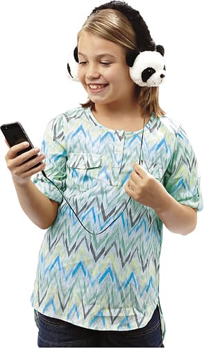 Alt View 13. ReTrak - Animalz Panda Over-the-Ear Headphones - Black/White.