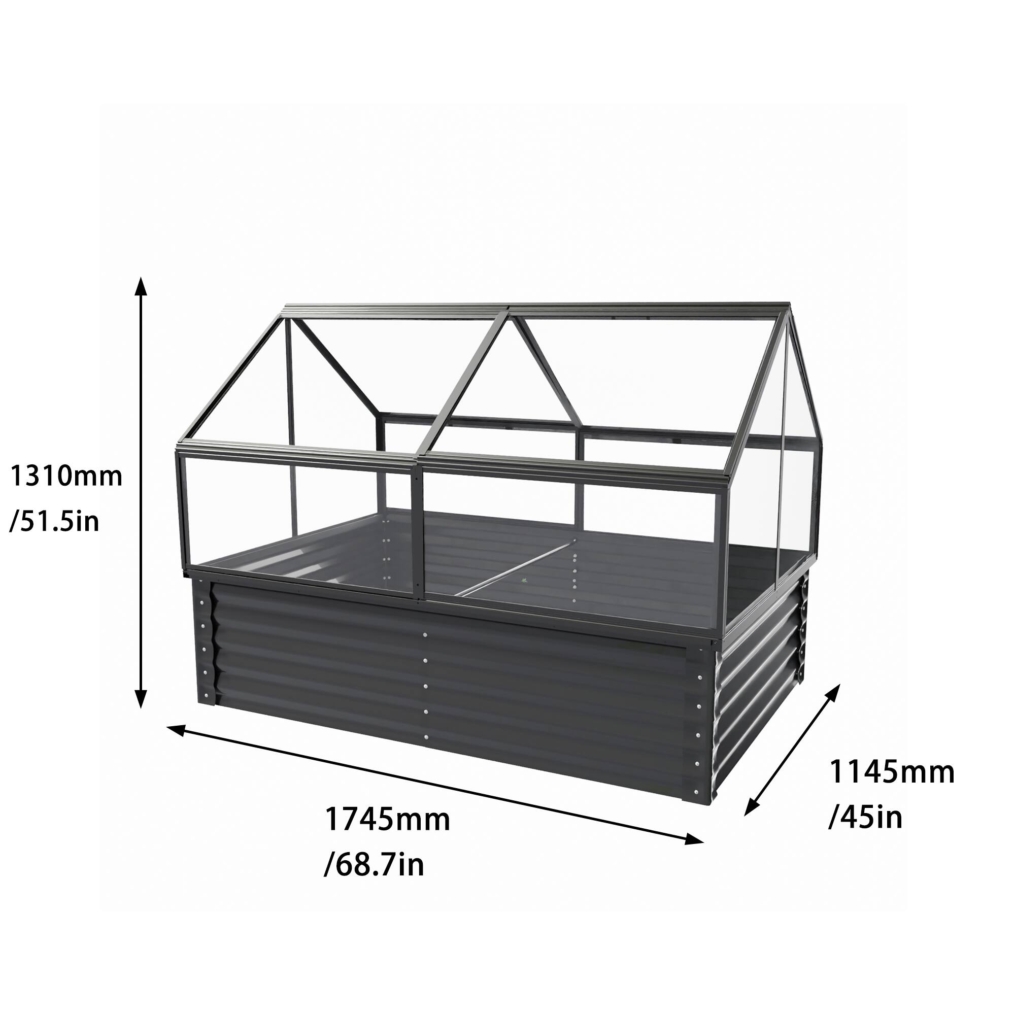 1310mm / 51.5in  
1745mm / 68.7in  
1145mm / 45in