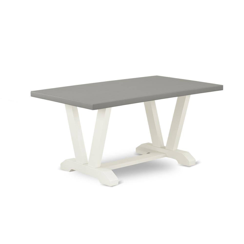 Angle. East West Furniture - East West Furniture V096AB264-7 7-Piece Modern Rectangular Dining Room Table Set an Excellent Cement Color Modern - Multi-Color.