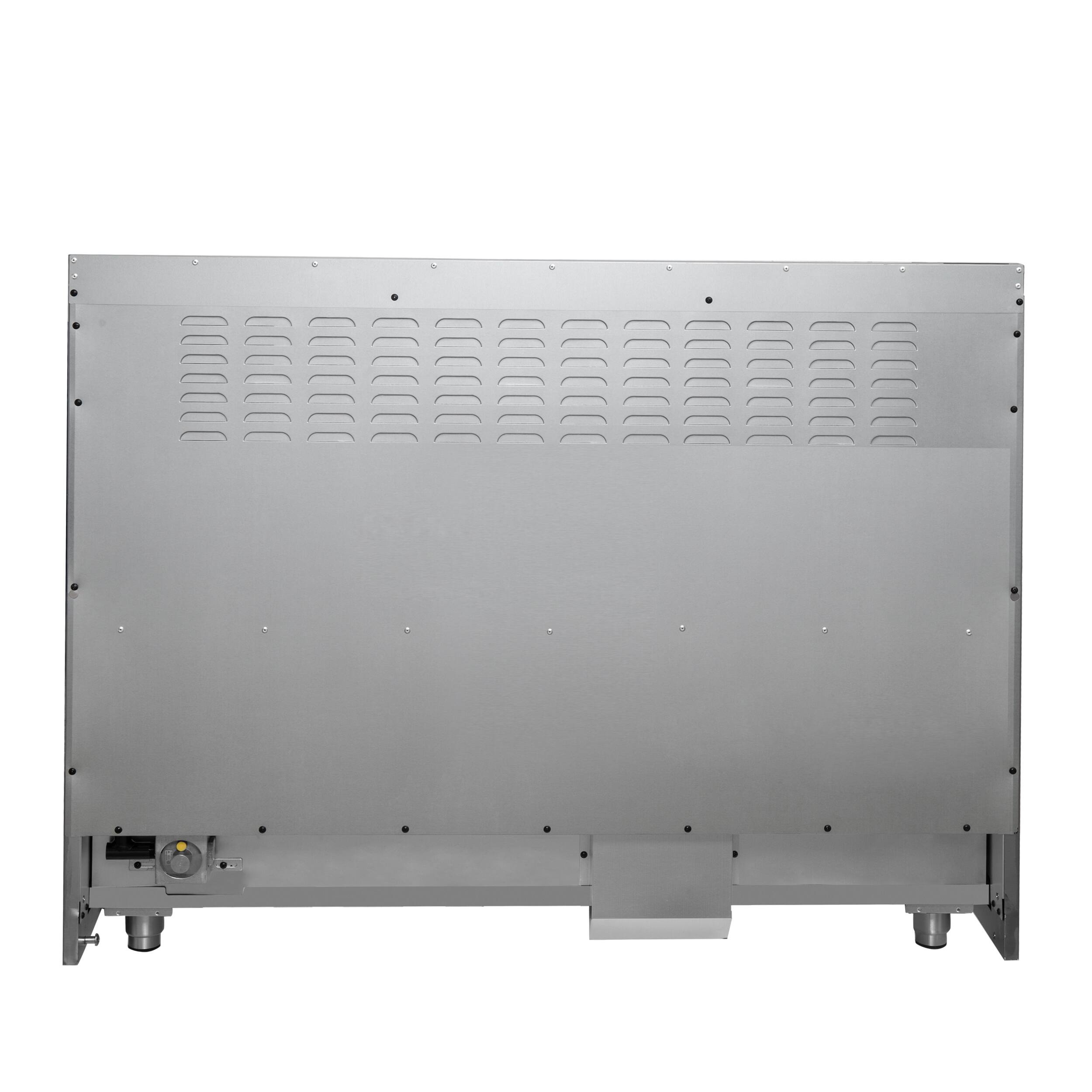 Back. Forno Appliances - 48 in. Wide 8 Burner Galiano 6.58 Cu. Ft. Freestanding Dual Fuel True Convection Range - Black.