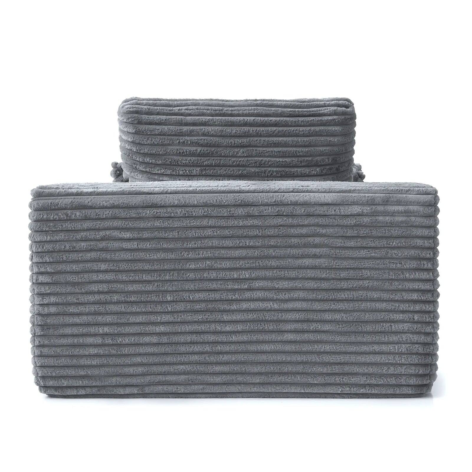 Alt View 1. Yardgrace - Corduroy Sofa Bed, Boneless Sleeper Sofa Lounge Chair Indoor, Modern Comfy Deep Seat Lazy Couch - Grey.