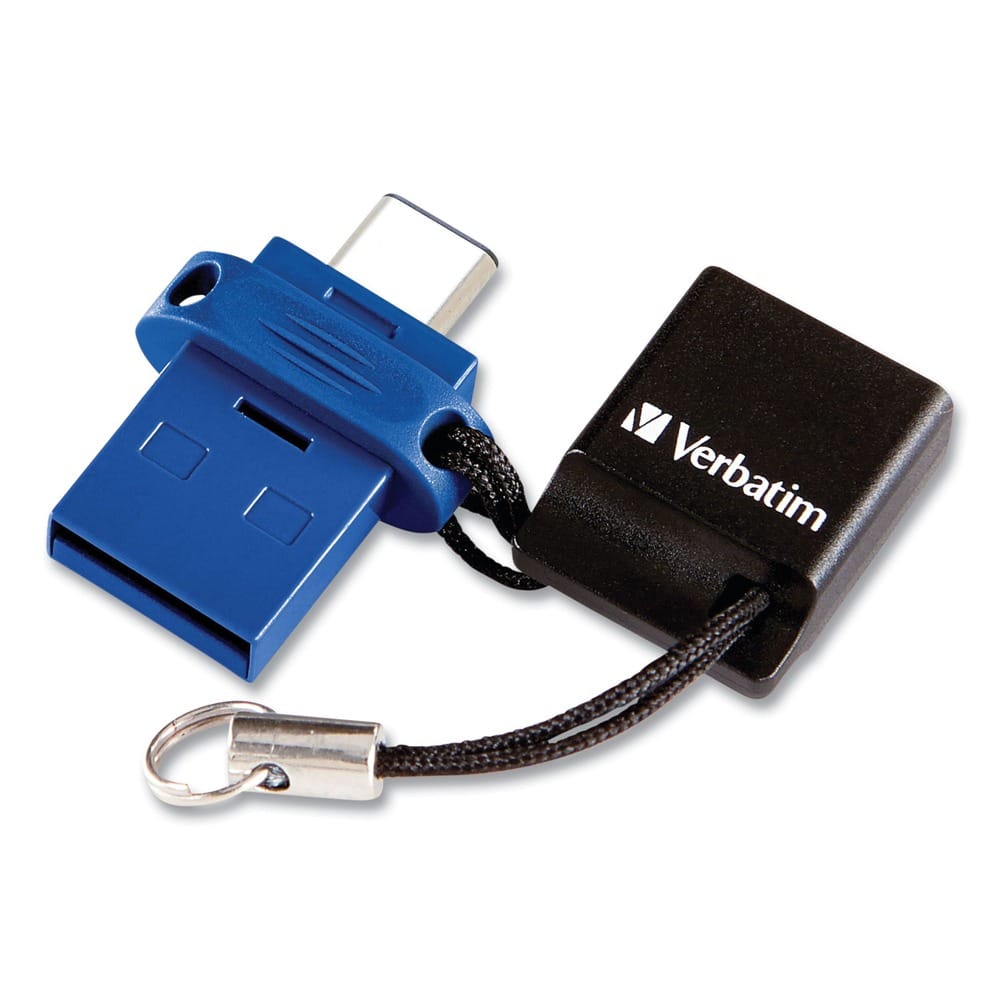 Verbatim - 99155 Store ‘n' Go 64 GB Dual USB 3.0 Flash Drive for USB-C Devices - Blue