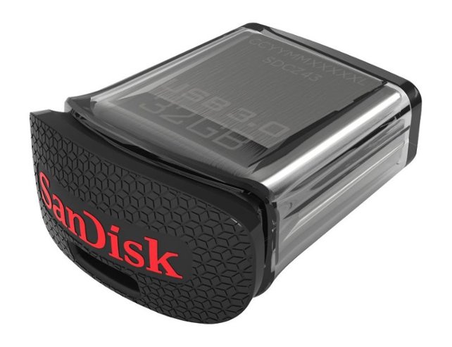 SanDisk - Ultra Fit 32GB USB 3.0 Flash Drive - Black/Silver - Front Zoom