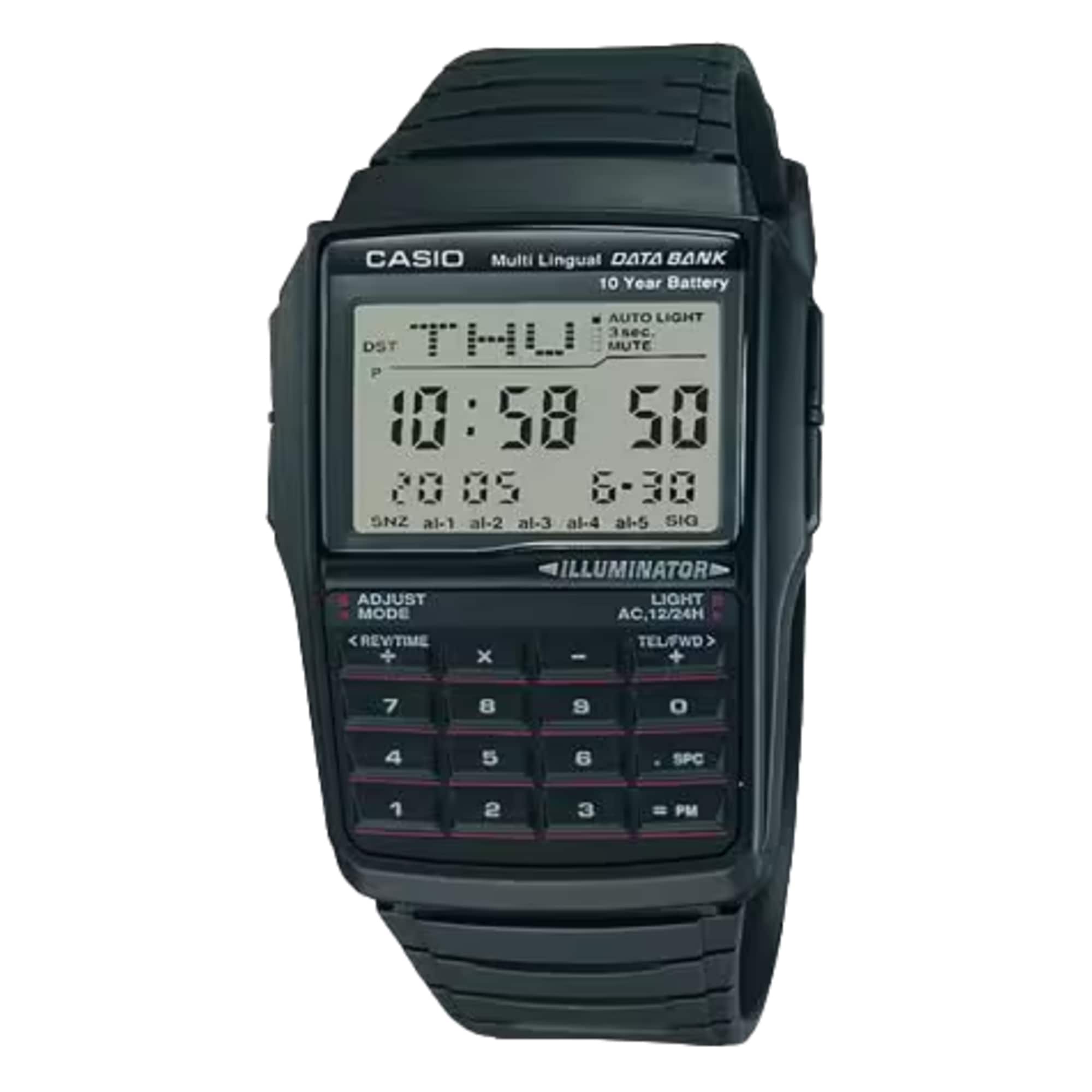 Casio- Men’s Data Bank Digital Calculator Resin Watch DBC-32-1ACF- Black