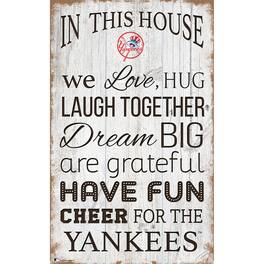 Fan Creations - New York Yankees 11'' x 19'' Team In This House Sign - Multicolor