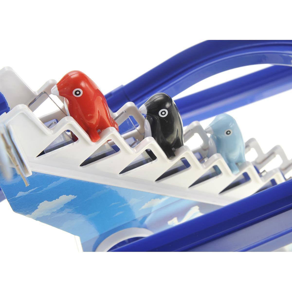 Alt View 2. JuzToys - Penguin Track Set – Musical Playset Toy with Lights, Penguin Climbing and Sliding Race Tracks for Toddlers – Blue - Blue.