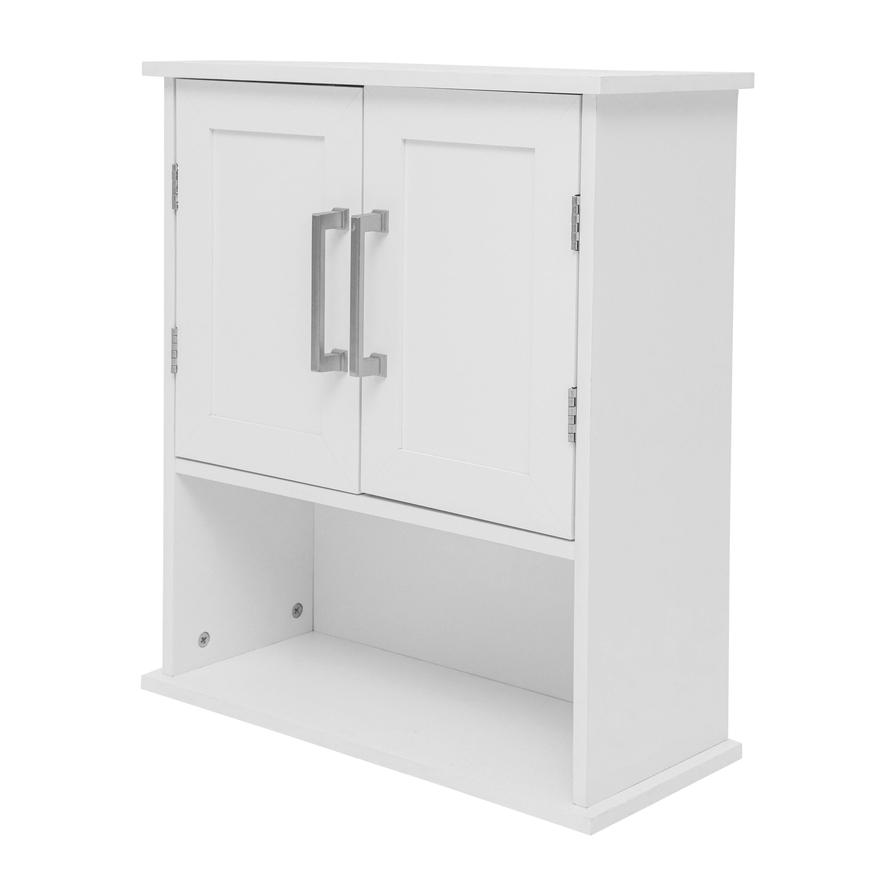 Alt View 1. Emma + Oliver - Modern Bathroom Wall Mount Medicine Cabinet with Magnetic Close Doors - White.