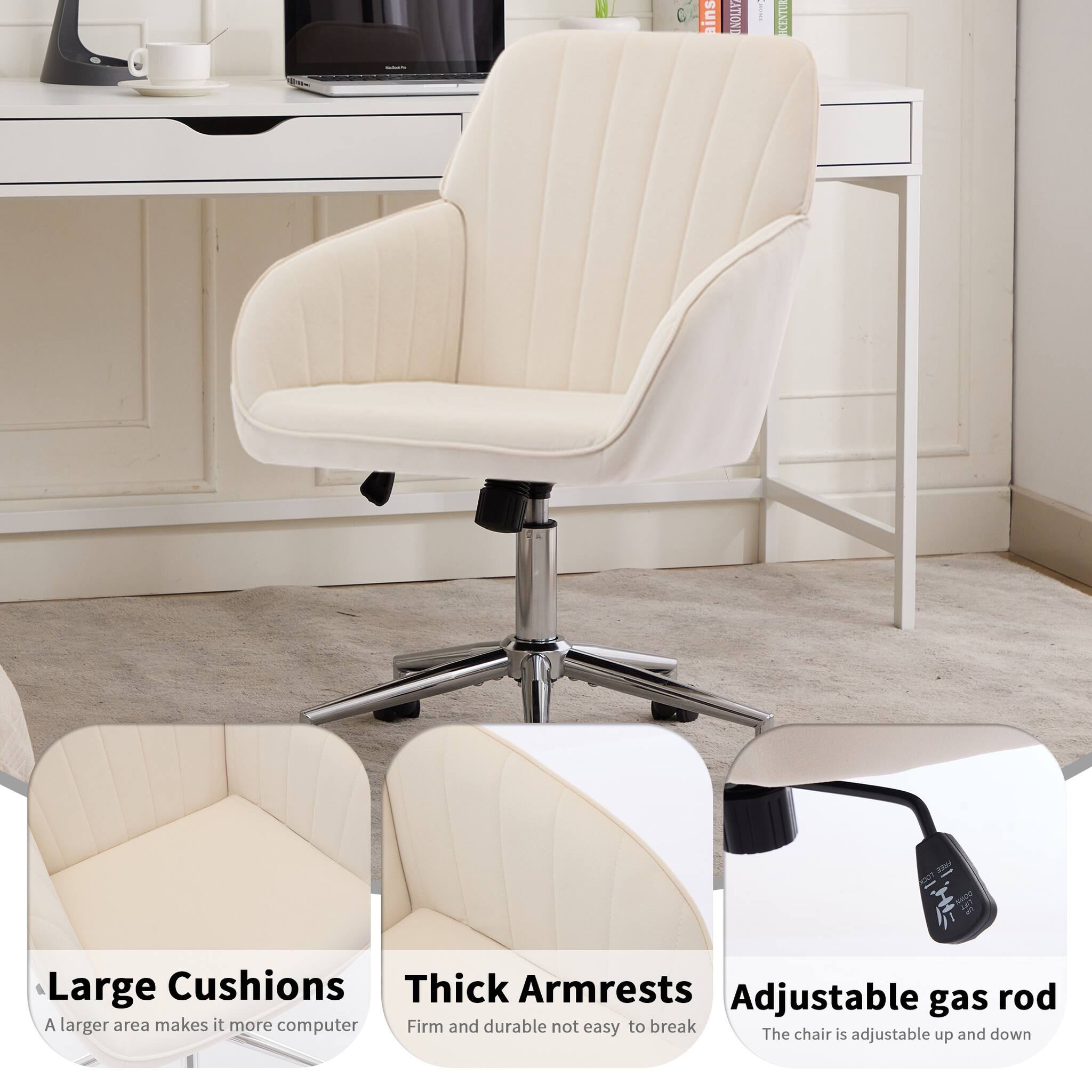 Cins NOLLY I CENTER - Large Cushions Thick Armrests Adjustable gas rod A larger area makes it more computer Firm and durable not easy to break The chair is adjustable up and down