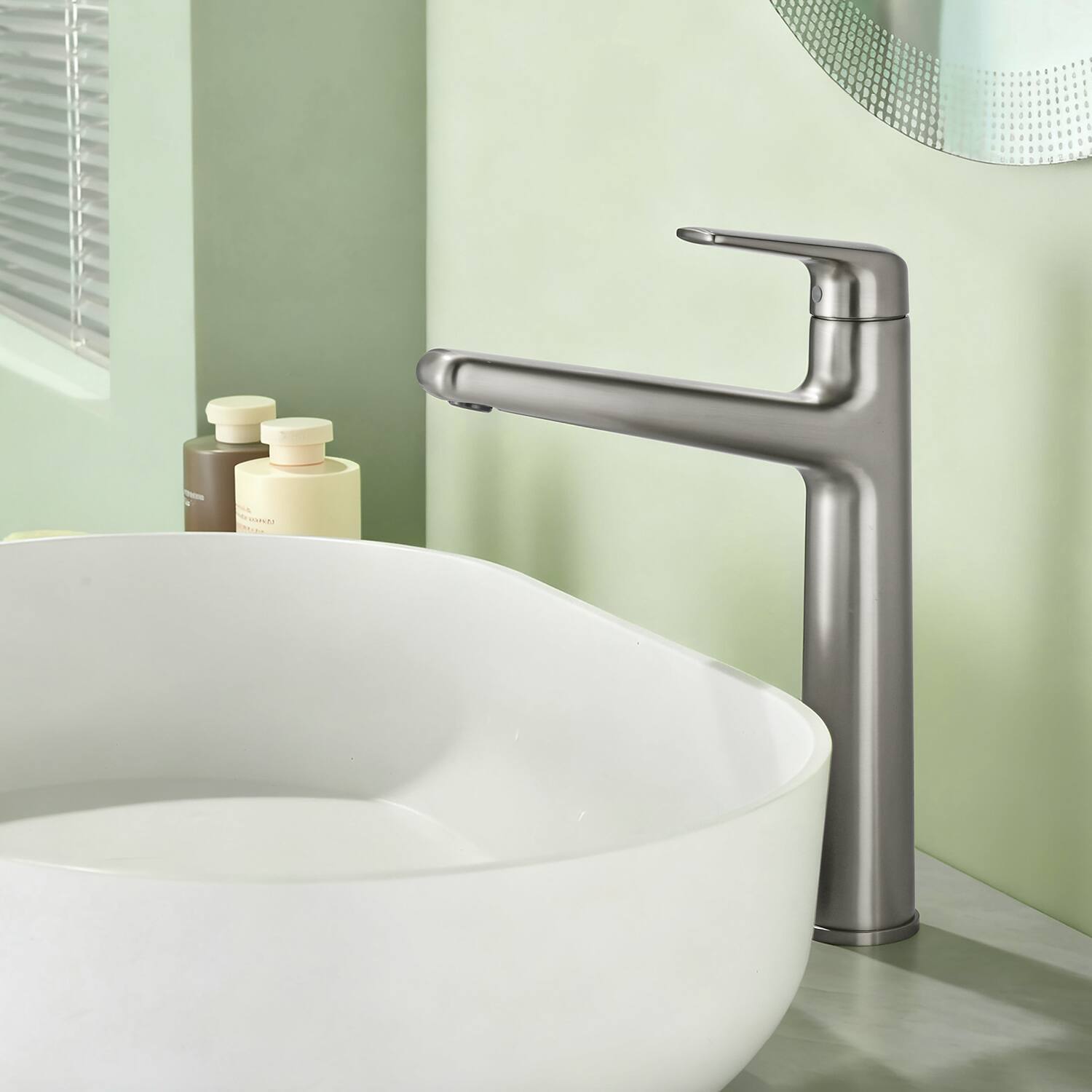 Alt View 1. Boyel Living - Brushed Nickel Single Handle Bathroom Faucet Solid Brass - Brushed Nickel.