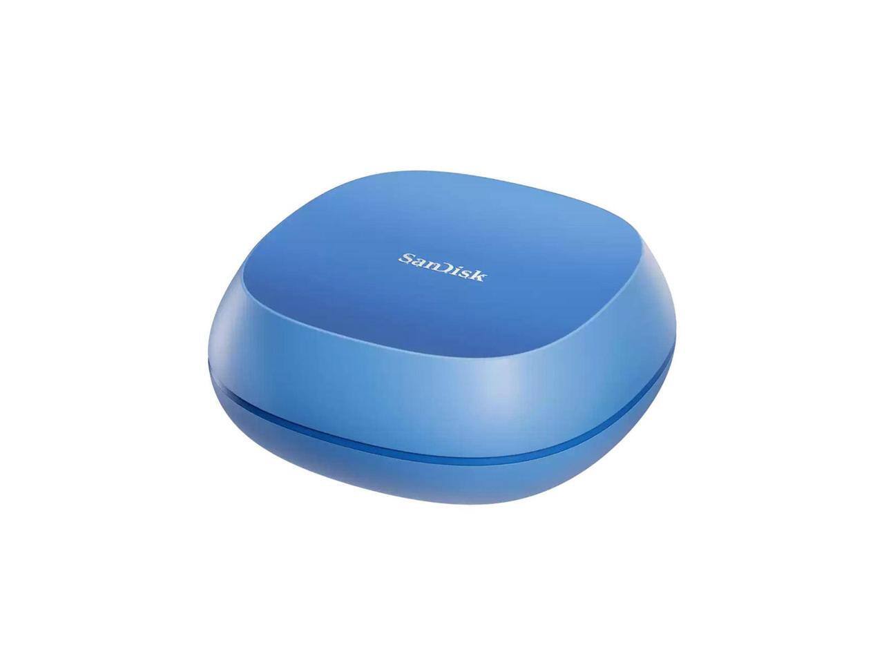 Front. SanDisk - SanDisk Creator Series Desk Drive 4TB USB 3.2 Gen 2 External Desktop SSD - Blue.